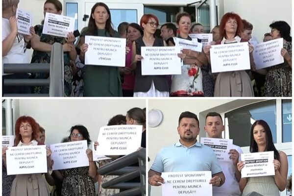Bugetarii Casei de Pensii Cluj protestează. „Ne cerem drepturile pentru munca depusă!”