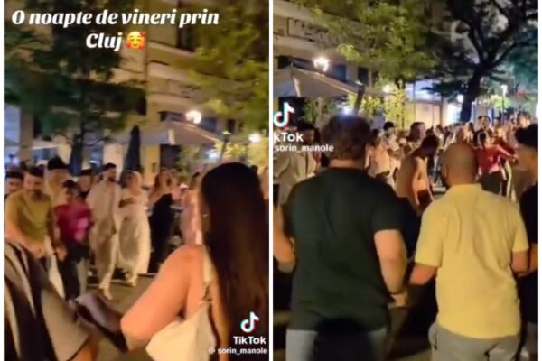 Cea mai vie stradă din Cluj-Napoca! Au încins hora direct pe pietonală vineri seară