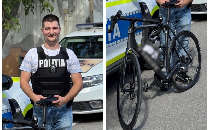 Jos pălăria pentru polițistul care a ajutat la recuperea unei biciclete furate