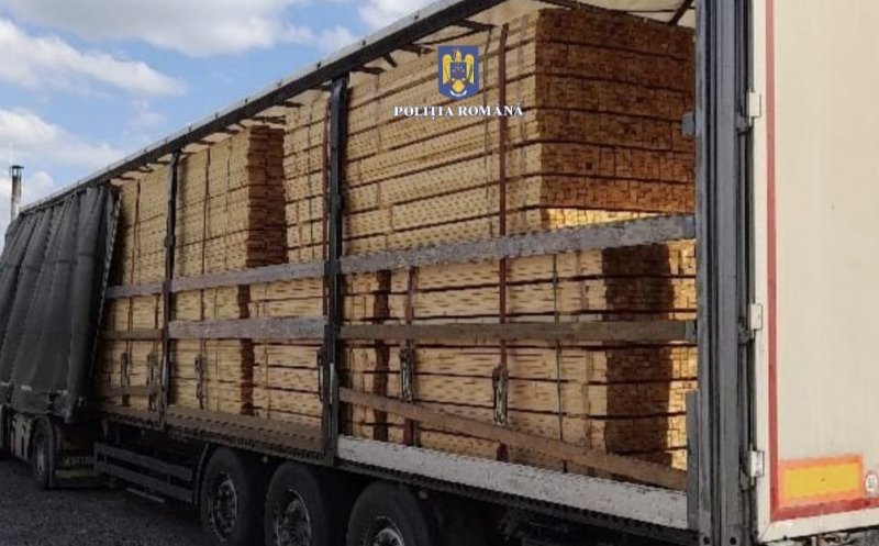 Încă un transport ILEGAL de lemne a fost depistat