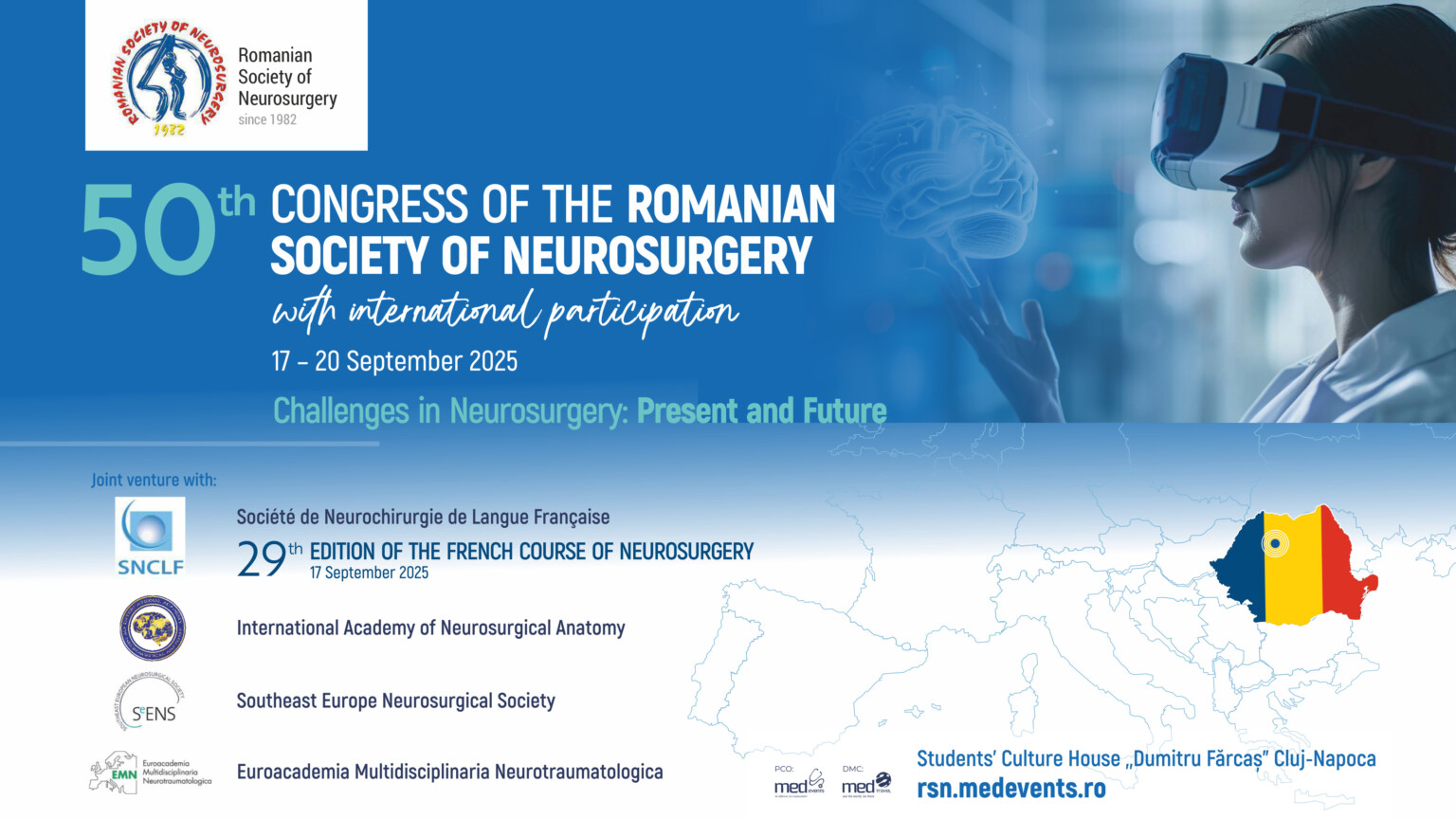 Specialiști de pe patru continente în neurochirurgie se reunesc la Cluj-Napoca
