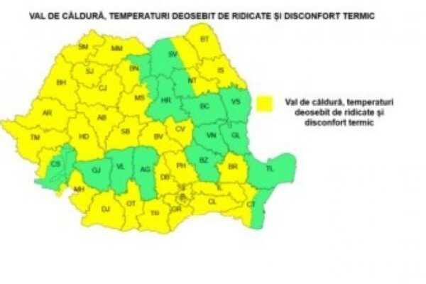 COD GALBEN de caniculă revine la început de septembrie