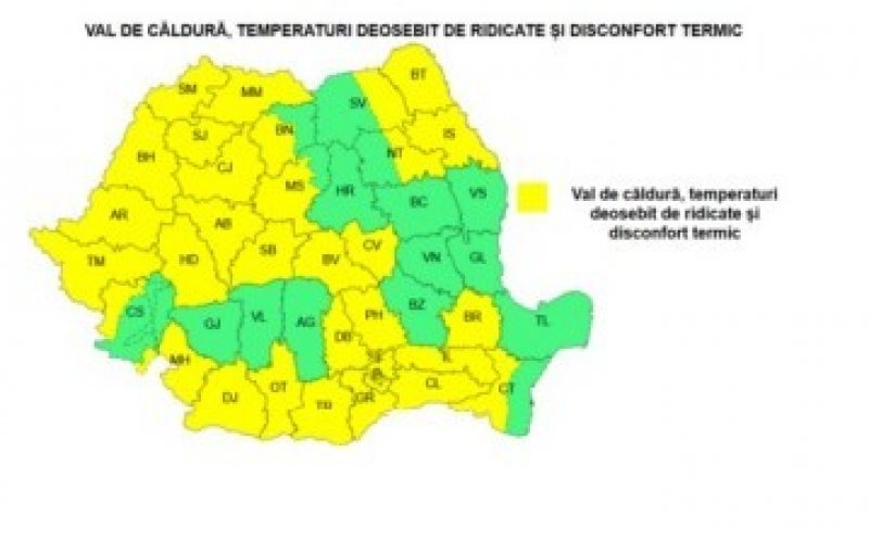 COD GALBEN de caniculă revine la început de septembrie