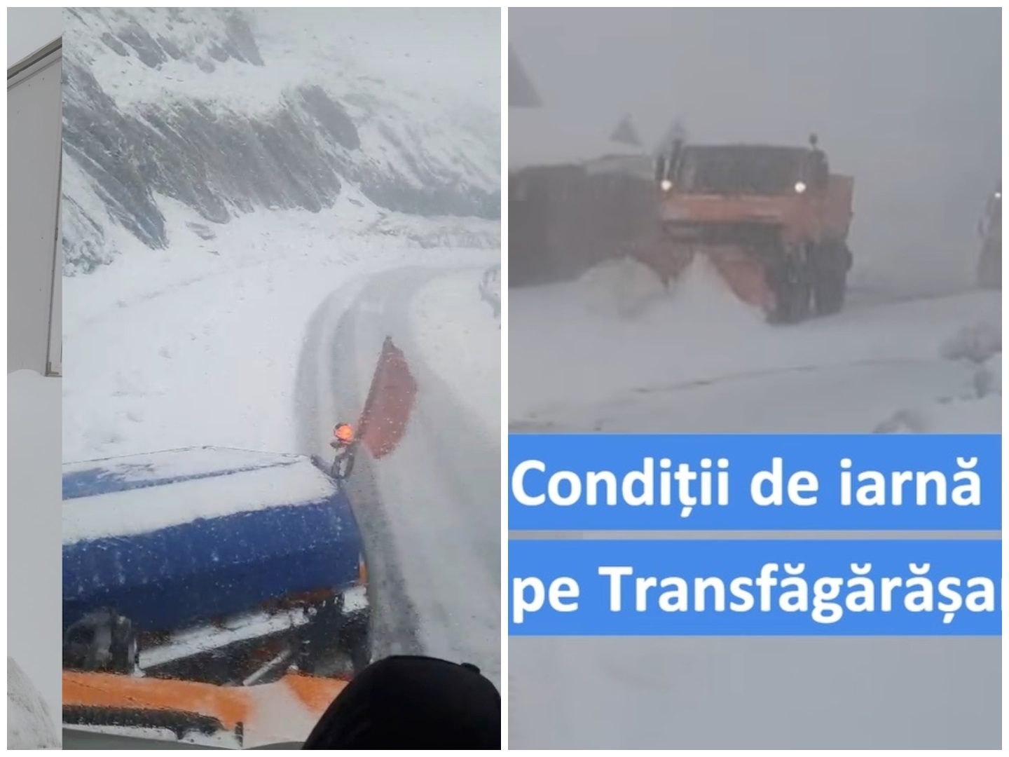Circulație în condiții de iarnă pe Transfăgărășan