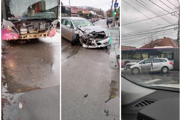 ACCIDENT GRAV în Grigorescu între un autobuz și două autoturisme. O fetiță a fost transportată la spital