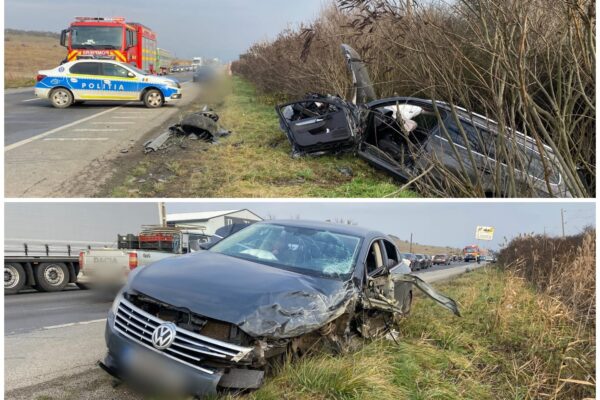 Accident grav între două mașini într-o localitate din Cluj. Tânără de 20 ani transportată la spital
