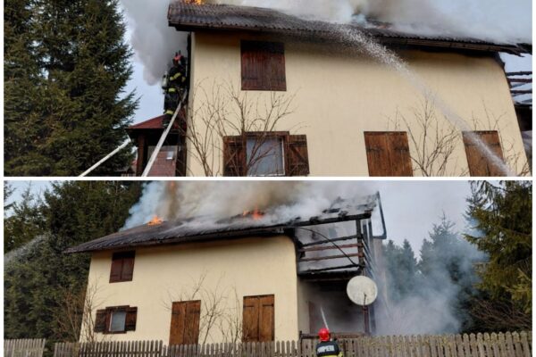 Crăciun de coșmar pentru o familie din Beliș. Un incendiu le-a distrus casa