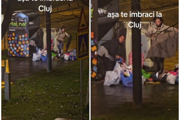 „Așa te îmbraci la Cluj?” – Două tinere au fost surprinse furând hainele donate de clujeni în containerele primăriei